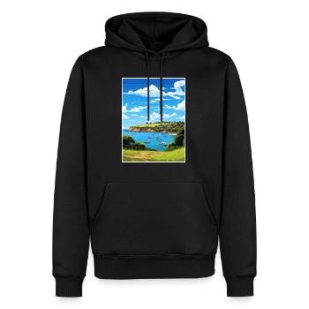 Waiheke Island Neuseeland Vintage Reiseposter - Männer Premium Bio Hoodie - Schwarz - Vorne - Nico (187cm)