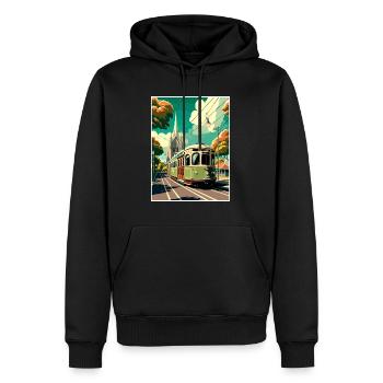 Christchurch Neuseeland Vintage Reiseposter WPA - Männer Premium Bio Hoodie - Schwarz - Vorne - Nico (187cm)