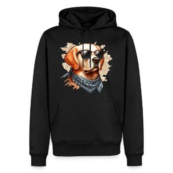 Retriver doré Splash Art - Sweat à capuche Premium bio Homme - noir - Devant - Nico (187cm)