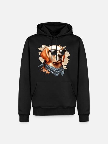 Golden Retriver Splash Art - Men’s Premium Organic Hoodie - black
