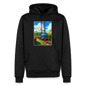 Puffing Billy Railway Vintage Affiche de voyage WPA - Sweat à capuche Premium bio Homme - noir - Devant - Nico (187cm)