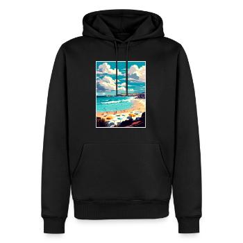 Bondi Beach Australien Vintage Reiseposter WPA - Männer Premium Bio Hoodie - Schwarz - Vorne - Nico (187cm)