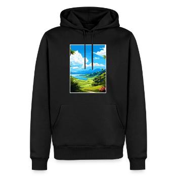 Whangarei Neuseeland Vintage Reiseposter WPA - Männer Premium Bio Hoodie - Schwarz - Vorne - Nico (187cm)