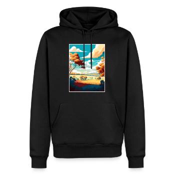 Hunter Valley Australie Vintage voyage affiche WPA - Sweat à capuche Premium bio Homme - noir - Devant - Nico (187cm)
