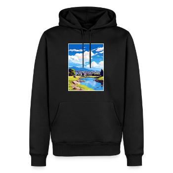 Hamilton Nouvelle-Zélande Nz Vintage Travel Poster WPA - Sweat à capuche Premium bio Homme - noir - Devant - Nico (187cm)