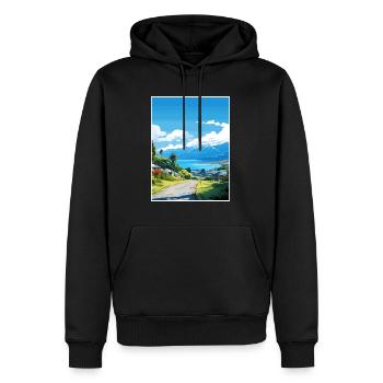 Kaikoura Nouvelle-Zélande Nz Vintage Travel Poster WPA - Sweat à capuche Premium bio Homme - noir - Devant - Nico (187cm)