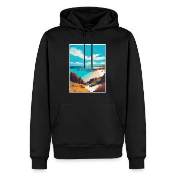 Margaret River Australie Vintage voyage affiche WPA - Sweat à capuche Premium bio Homme - noir - Devant - Nico (187cm)