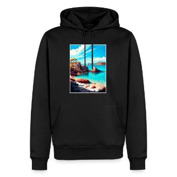 Magnetic Island Australien Vintage Reiseposter - Männer Premium Bio Hoodie - Schwarz - Vorne - Nico (187cm)