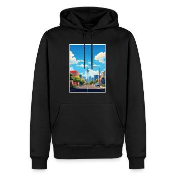 Auckland Nouvelle-Zélande Nz Vintage voyage affiche WPA - Sweat à capuche Premium bio Homme - noir - Devant - Nico (187cm)