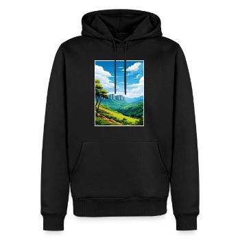 Blue Mountain Australie Vintage Affiche de voyage WPA - Sweat à capuche Premium bio Homme - noir - Devant - Nico (187cm)