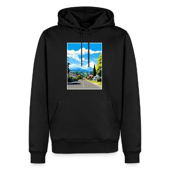 Havelock Nord-Neuseeland Vintage-Reiseposter - Männer Premium Bio Hoodie - Schwarz - Vorne - Nico (187cm)