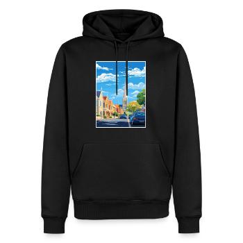 Christchurch Neuseeland Vintage Reiseposter WPA - Männer Premium Bio Hoodie - Schwarz - Vorne - Nico (187cm)