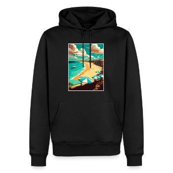 Bondi Beach Australien Vintage Reiseposter WPA - Männer Premium Bio Hoodie - Schwarz - Vorne - Nico (187cm)