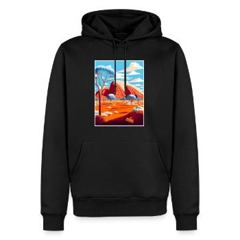 Uluṟu Kata Tjuṯa Nationalpark Reiseplakat - Männer Premium Bio Hoodie - Schwarz - Vorne - Nico (187cm)
