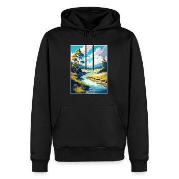Wye Creek Dekoration Neuseeland Reiseposter - Männer Premium Bio Hoodie - Schwarz - Vorne - Nico (187cm)