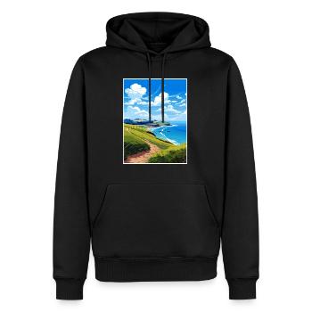 Coromandel-Halbinsel Neuseeland Reiseposter - Männer Premium Bio Hoodie - Schwarz - Vorne - Nico (187cm)