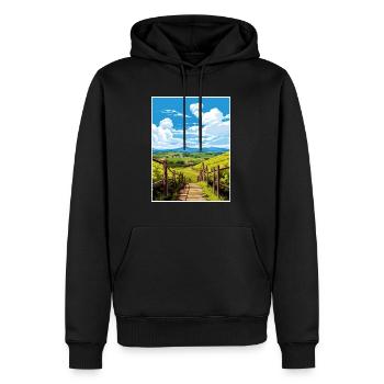 Région viticole de Wairarapa Nouvelle-Zélande affiche de voyage - Sweat à capuche Premium bio Homme - noir - Devant - Nico (187cm)