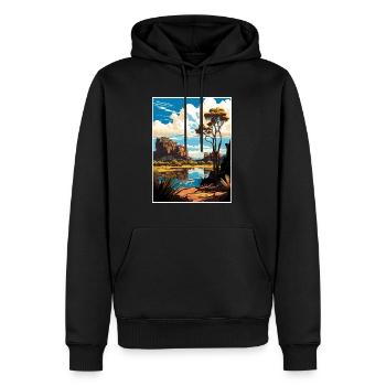 Parc national de Kakadu, Australie, affiche de voyage - Sweat à capuche Premium bio Homme - noir - Devant - Nico (187cm)