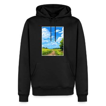 Hauraki Rail Trail Neuseeland Reiseposter - Männer Premium Bio Hoodie - Schwarz - Vorne - Nico (187cm)