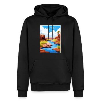 Karijini Nationalpark Australien Reiseposter - Männer Premium Bio Hoodie - Schwarz - Vorne - Nico (187cm)