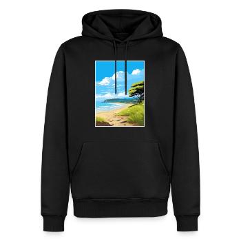 Rakiura Nationalpark Neuseeland Reiseposter - Männer Premium Bio Hoodie - Schwarz - Vorne - Nico (187cm)