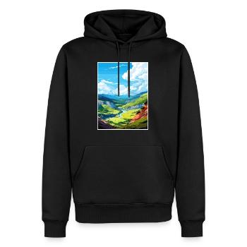 Waimangu Volcanic Valley Nouvelle-Zélande affiche de voyage - Sweat à capuche Premium bio Homme - noir - Devant - Nico (187cm)