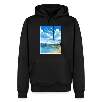 Whanganmata Whanganmatad Neuseeland Reiseposter - Männer Premium Bio Hoodie - Schwarz - Vorne - Nico (187cm)