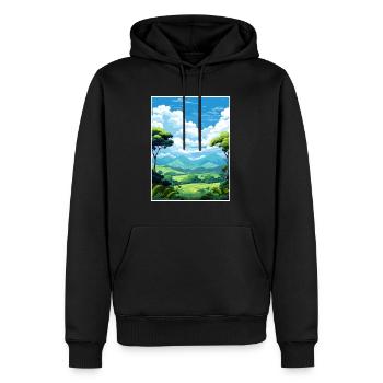 Daintree Rainforest Australie déco affiche de voyage - Sweat à capuche Premium bio Homme - noir - Devant - Nico (187cm)