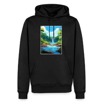 Daintree Rainforest Australie déco affiche de voyage - Sweat à capuche Premium bio Homme - noir - Devant - Nico (187cm)