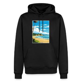 Whanganmata Whanganmatad Neuseeland Reiseposter - Männer Premium Bio Hoodie - Schwarz - Vorne - Nico (187cm)