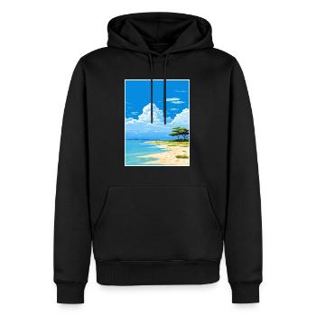 Lady Elliot Island Australia Deco Travel Poster - Men’s Premium Organic Hoodie - black - Front - Nico (187cm)