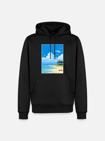 Lady Elliot Island Australia Deco Travel Poster - Men’s Premium Organic Hoodie - black
