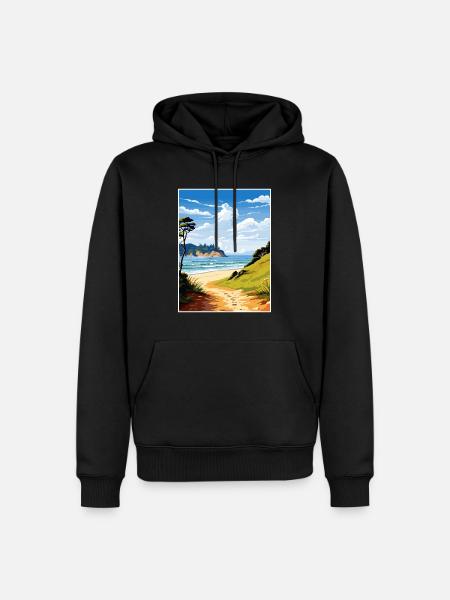 Abel Tasman kystspor New Zealand souvenir - Herre Premium økologisk hoodie - sort