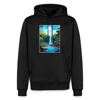 La Paz Waterfall Gardens Costa Rica affiche de voyage - Sweat à capuche Premium bio Homme - noir - Devant - Nico (187cm)