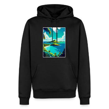 Saint-Vincent-et-les-Grenadines Voyage dans les Caraïbes - Sweat à capuche Premium bio Homme - noir - Devant - Nico (187cm)