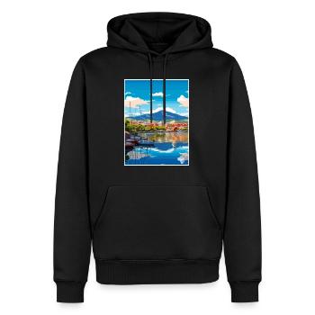 Hobart Australie Au Vintage voyage affiche Souvenir - Sweat à capuche Premium bio Homme - noir - Devant - Nico (187cm)