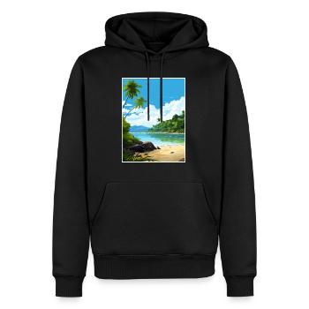 Parc national de l’île Cocos Costa Rica Souvenir - Sweat à capuche Premium bio Homme - noir - Devant - Nico (187cm)