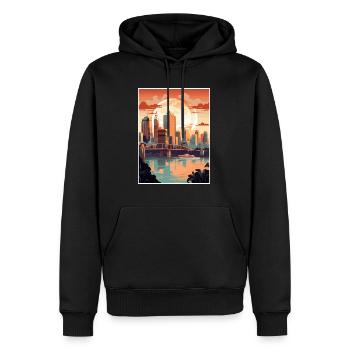 Brisbane Australien Vintage Reiseposter Souvenir - Männer Premium Bio Hoodie - Schwarz - Vorne - Nico (187cm)