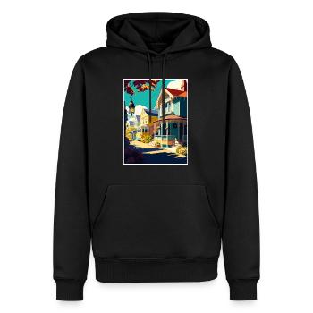 Napier Neuseeland Vintage Reiseposter Souvenir - Männer Premium Bio Hoodie - Schwarz - Vorne - Nico (187cm)