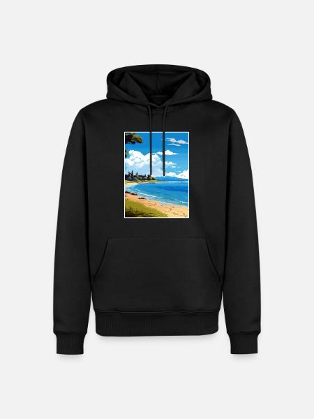Taupo New Zealand Vintage Travel Poster Souvenir - Men’s Premium Organic Hoodie - black