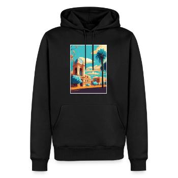 Adelaide Australien Vintage Reiseposter Souvenir - Männer Premium Bio Hoodie - Schwarz - Vorne - Nico (187cm)