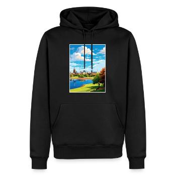 Adelaide Australien Vintage Reiseposter Souvenir - Männer Premium Bio Hoodie - Schwarz - Vorne - Nico (187cm)