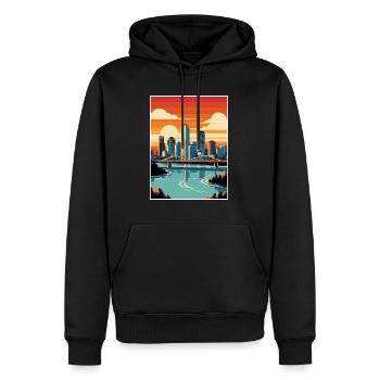 Brisbane Australien Vintage Reiseposter Souvenir - Männer Premium Bio Hoodie - Schwarz - Vorne - Nico (187cm)