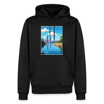 Brisbane Australien Vintage Reiseposter Souvenir - Männer Premium Bio Hoodie - Schwarz - Vorne - Nico (187cm)