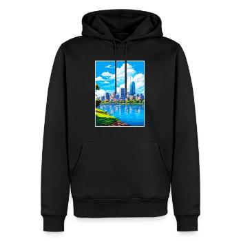 Brisbane Australien Vintage Reiseposter Souvenir - Männer Premium Bio Hoodie - Schwarz - Vorne - Nico (187cm)