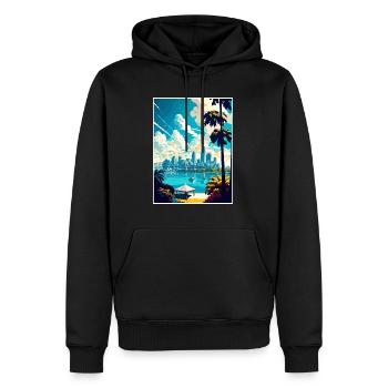 Brisbane Australien Vintage Reiseposter Souvenir - Männer Premium Bio Hoodie - Schwarz - Vorne - Nico (187cm)