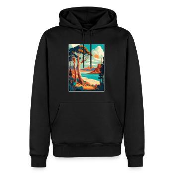 Tasmanien Australien Vintage Reiseposter Souvenir - Männer Premium Bio Hoodie - Schwarz - Vorne - Nico (187cm)