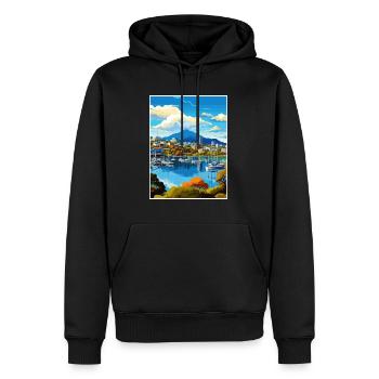 Hobart Australie Au Vintage voyage affiche Souvenir - Sweat à capuche Premium bio Homme - noir - Devant - Nico (187cm)