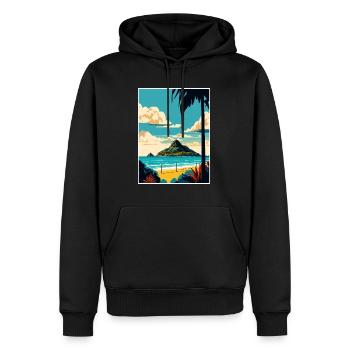 Tauranga Nouvelle-Zélande Vintage voyage affiche WPA Art - Sweat à capuche Premium bio Homme - noir - Devant - Nico (187cm)