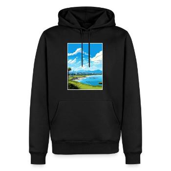 Tauranga Nouvelle-Zélande Vintage voyage affiche WPA Art - Sweat à capuche Premium bio Homme - noir - Devant - Nico (187cm)